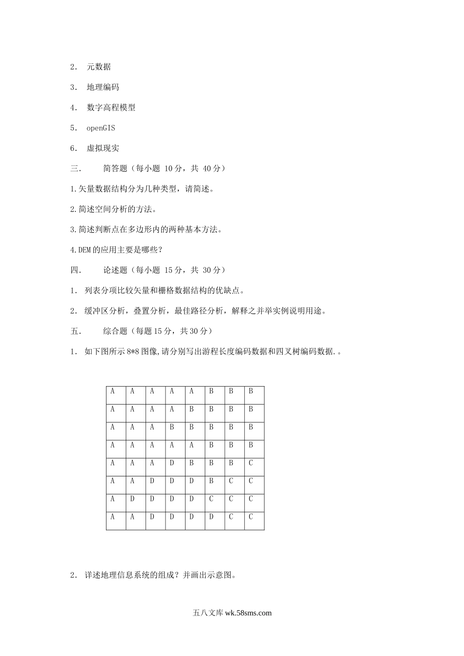 2005年江苏南京农业大学地理信息系统考研真题.doc_第2页