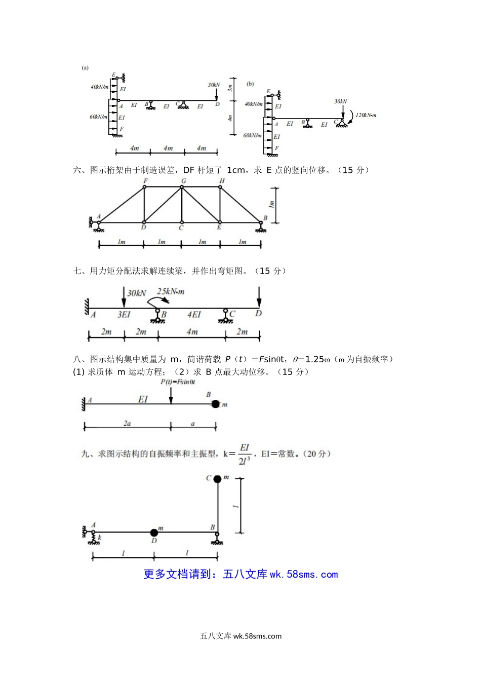 2005年山东青岛理工大学结构力学考研真题.doc_第3页