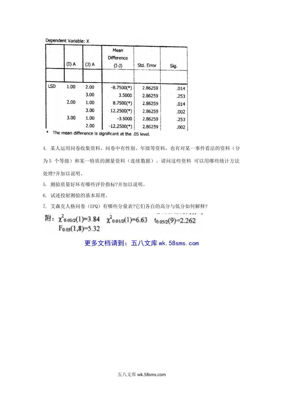 2006年上海师范大学心理统计与测量考研真题.doc_第3页