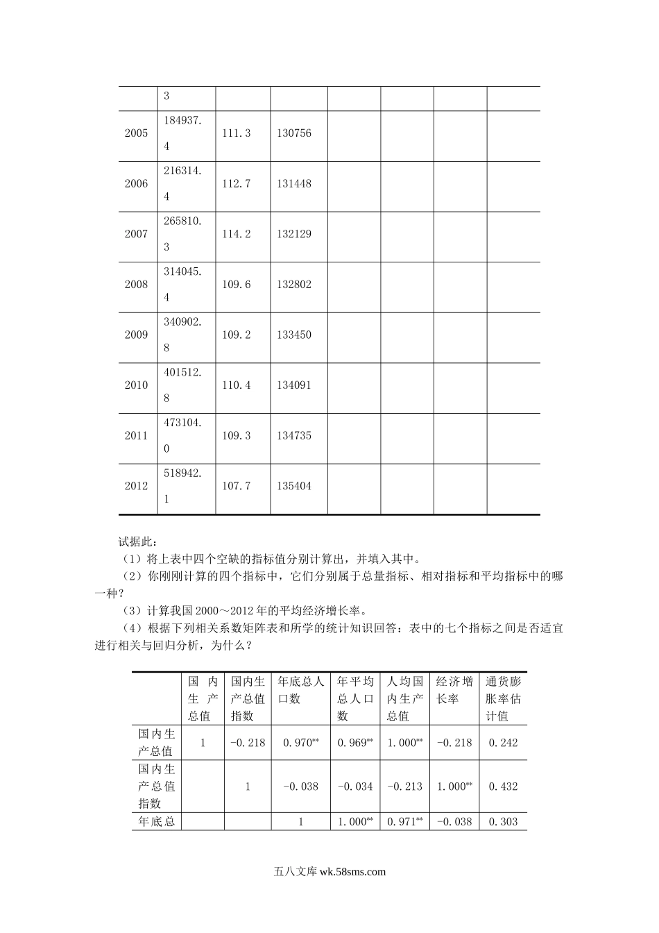 2014年河南财经政法大学统计学考研真题.doc_第2页