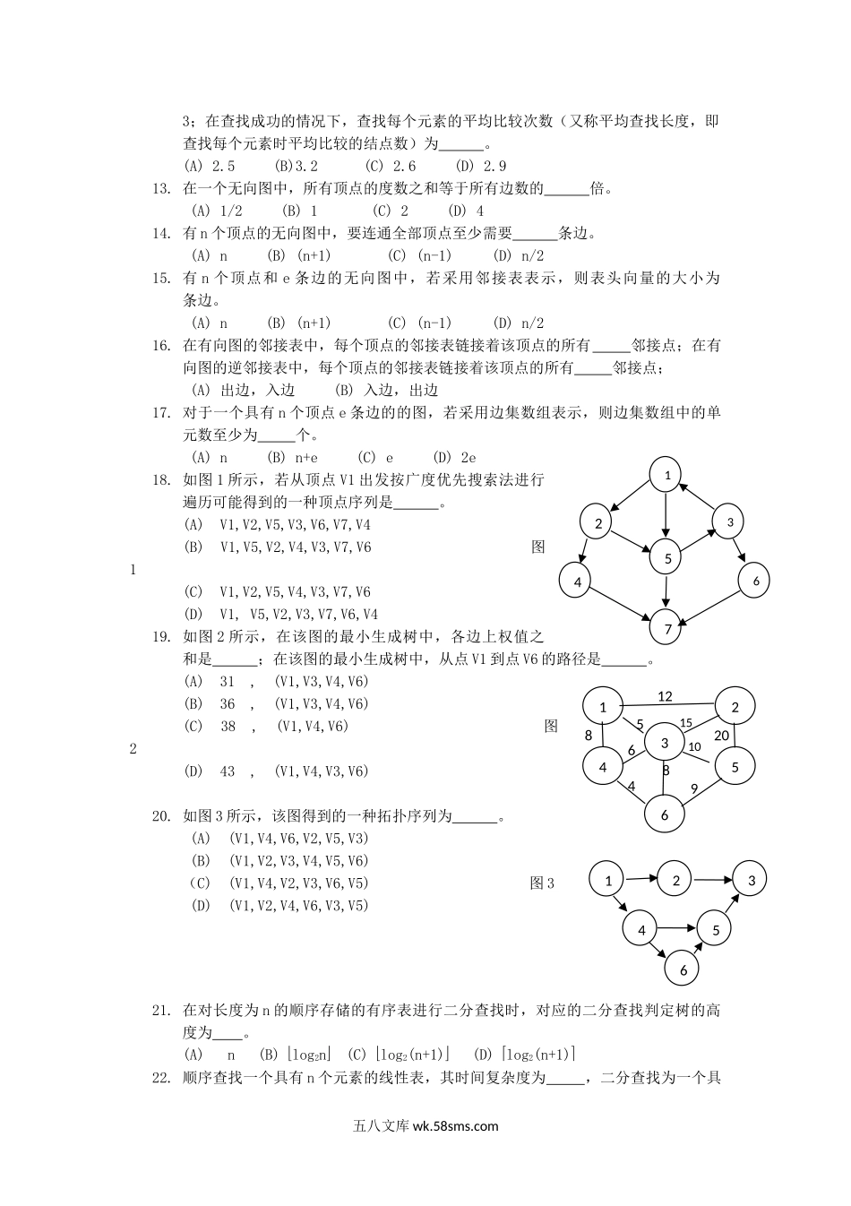 2014年云南昆明理工大学计算机学科专业基础综合考研真题A卷.doc_第2页