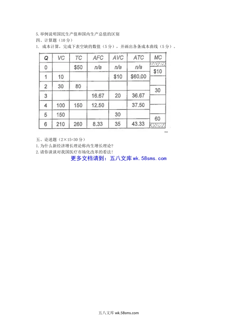 2016年安徽师范大学西方经济学考研真题.doc_第3页