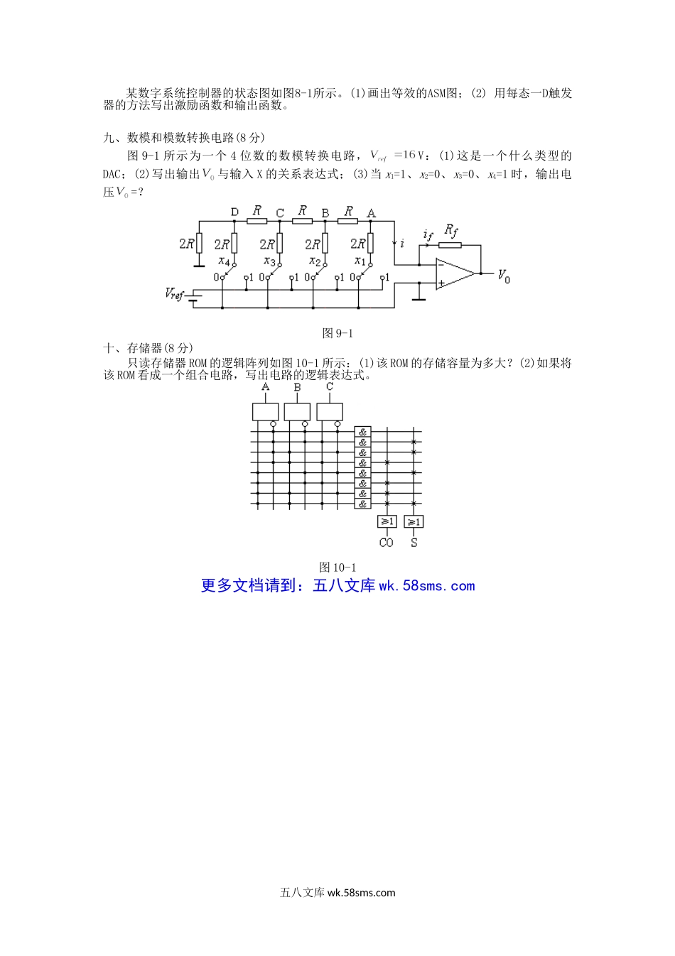 2016年云南昆明理工大学数字电路考研真题A卷.doc_第3页