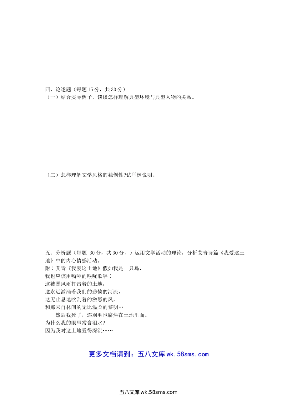 2017年广西南宁师范大学文学概论考研真题(A卷).doc_第3页