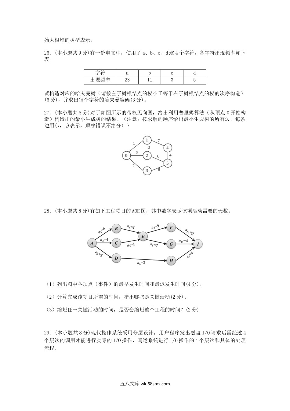 2018年重庆理工大学计算机学科基础综合考研真题A卷.doc_第3页