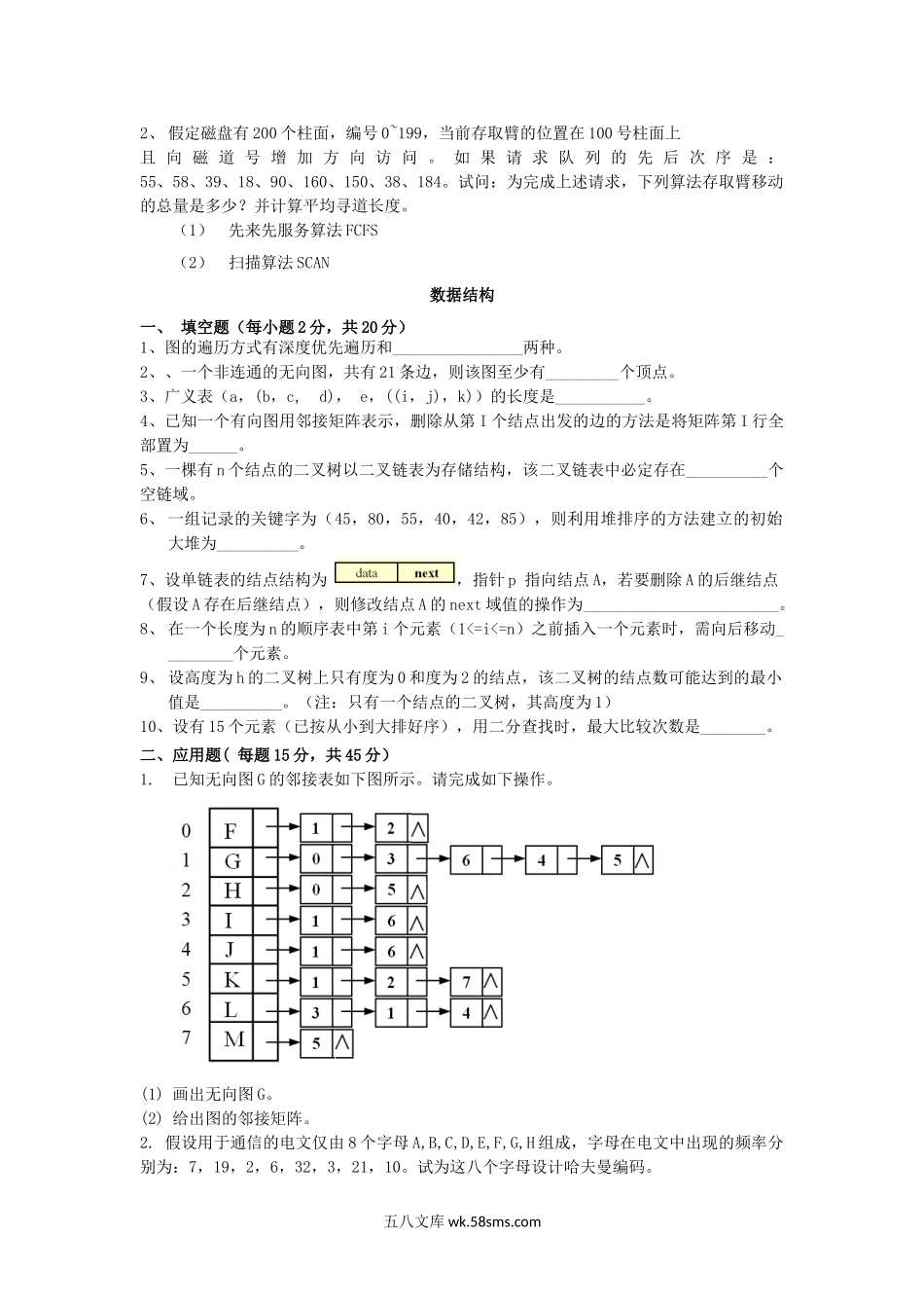 2019年福建闽南师范大学计算机专业基础考研真题.doc_第3页