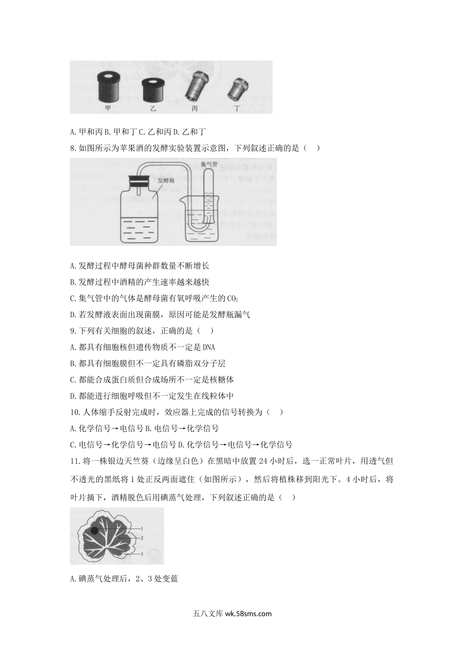 2018下半年甘肃教师资格初中生物学科知识与教学能力真题及答案.doc_第2页