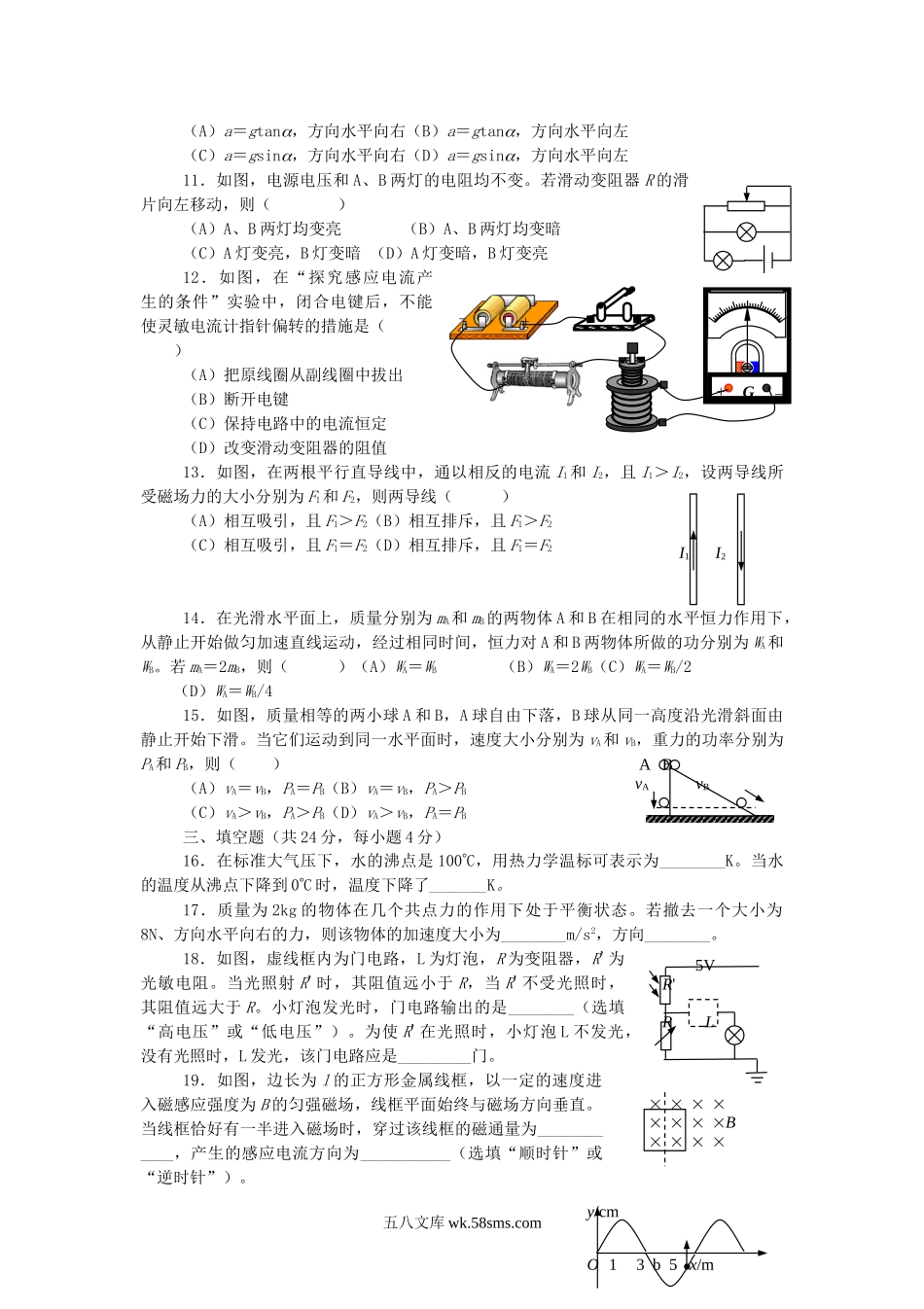 2012年上海普通高中会考物理真题及答案.doc_第2页