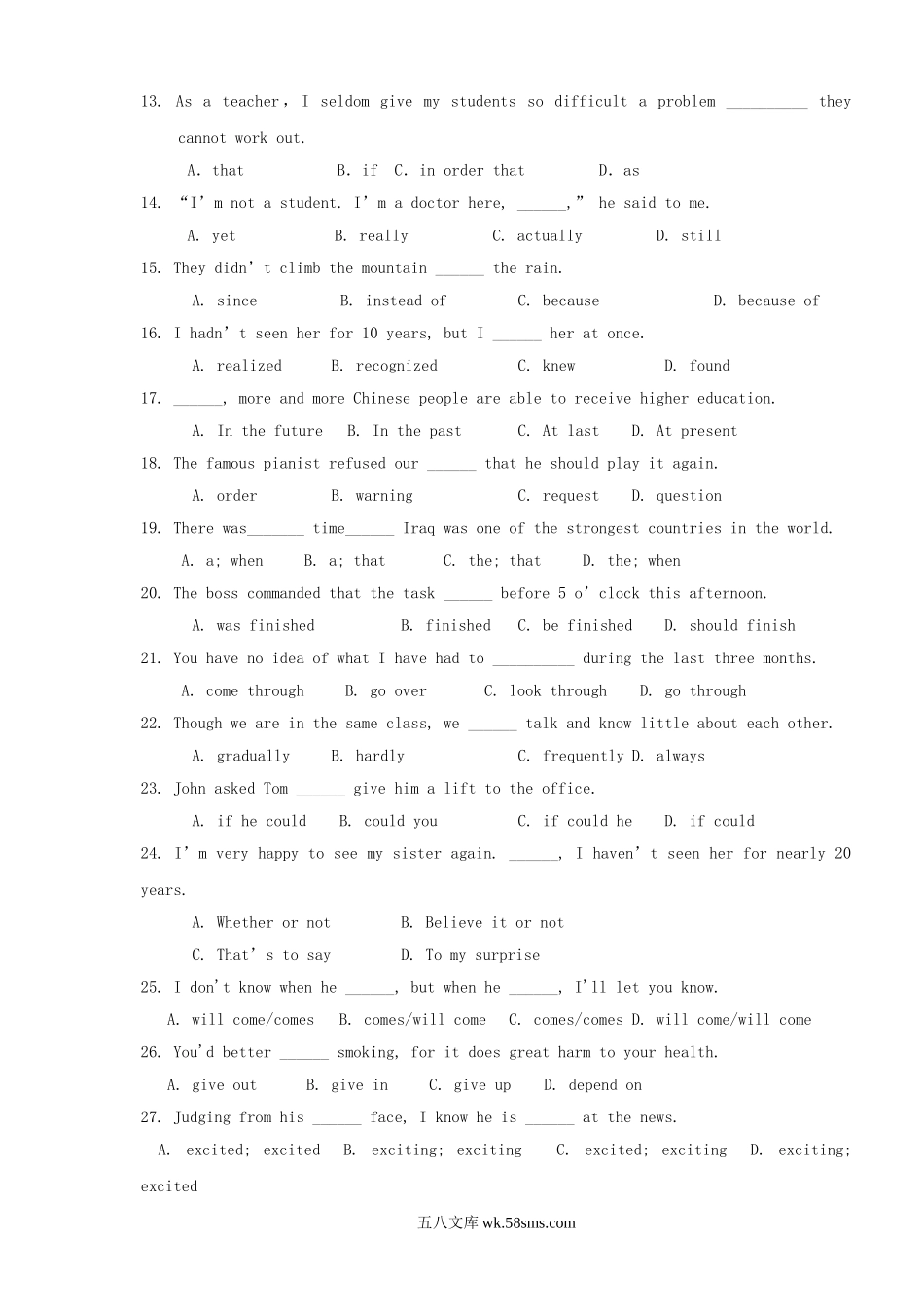 2014年福建普通高中会考英语真题及答案.doc_第2页