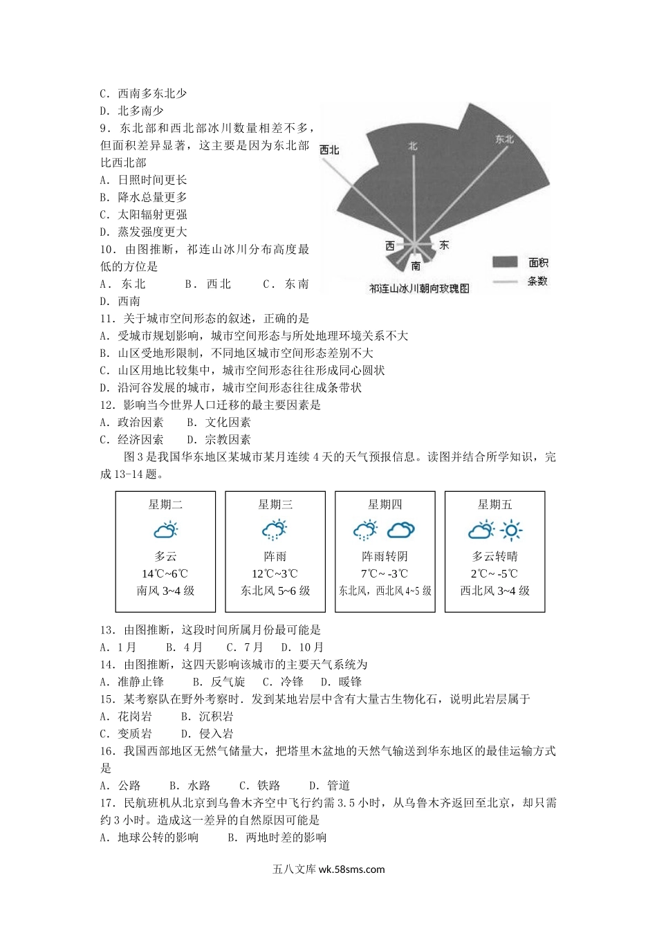 2014年广东普通高中会考地理真题及答案.doc_第2页