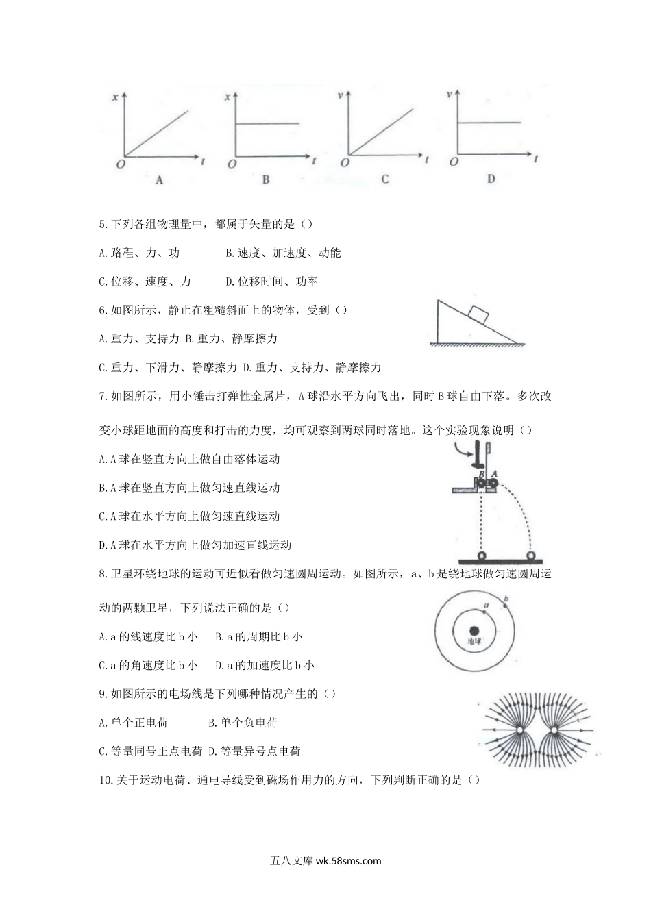 2016年云南普通高中会考物理真题.doc_第2页