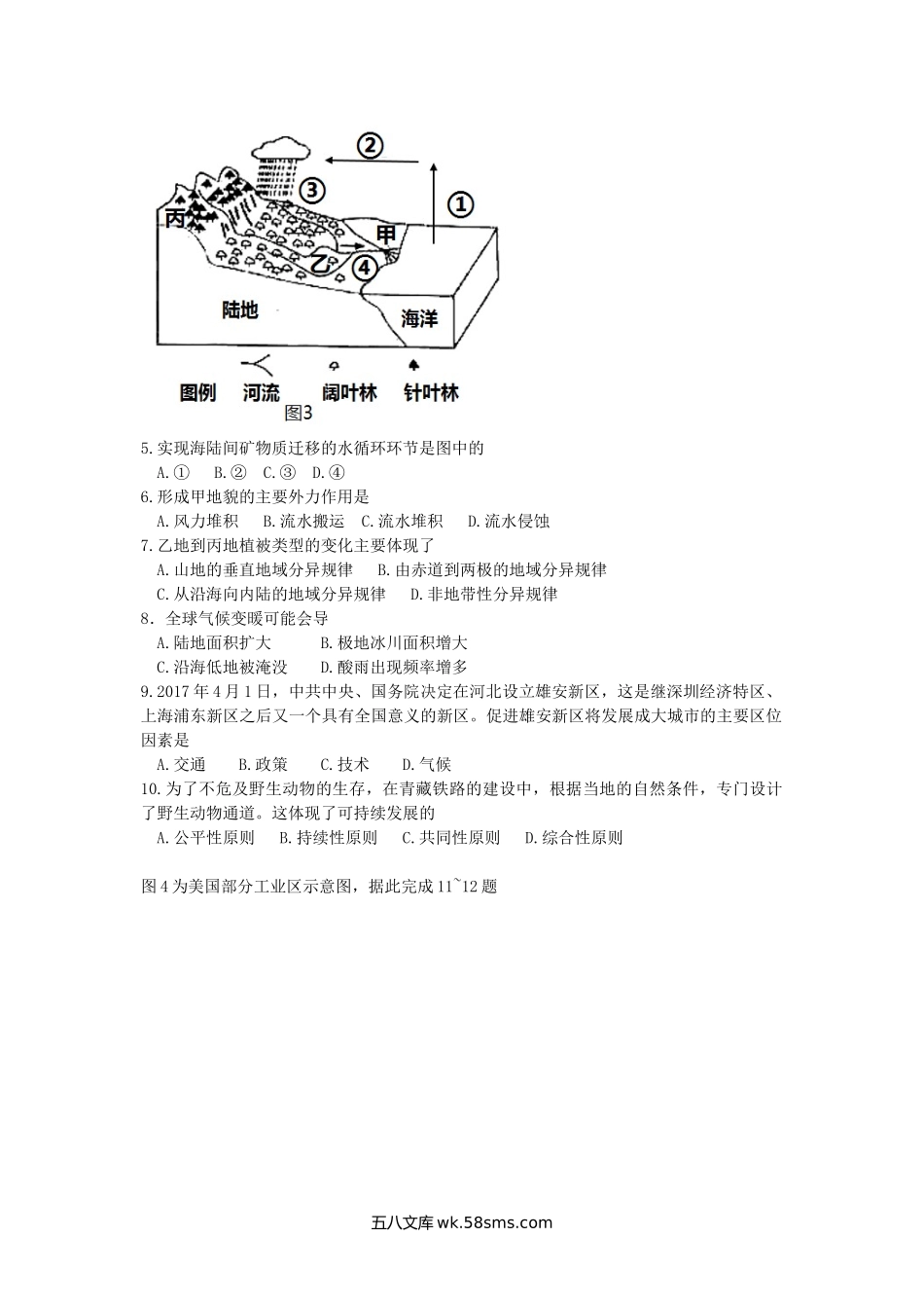 2017年海南普通高中会考地理真题及答案.doc_第2页