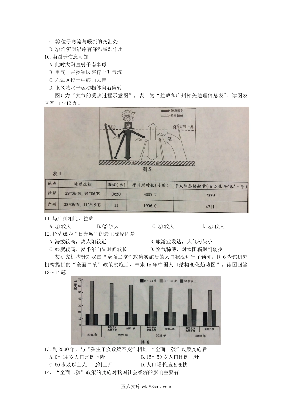 2017年江苏普通高中会考地理真题及答案.doc_第3页