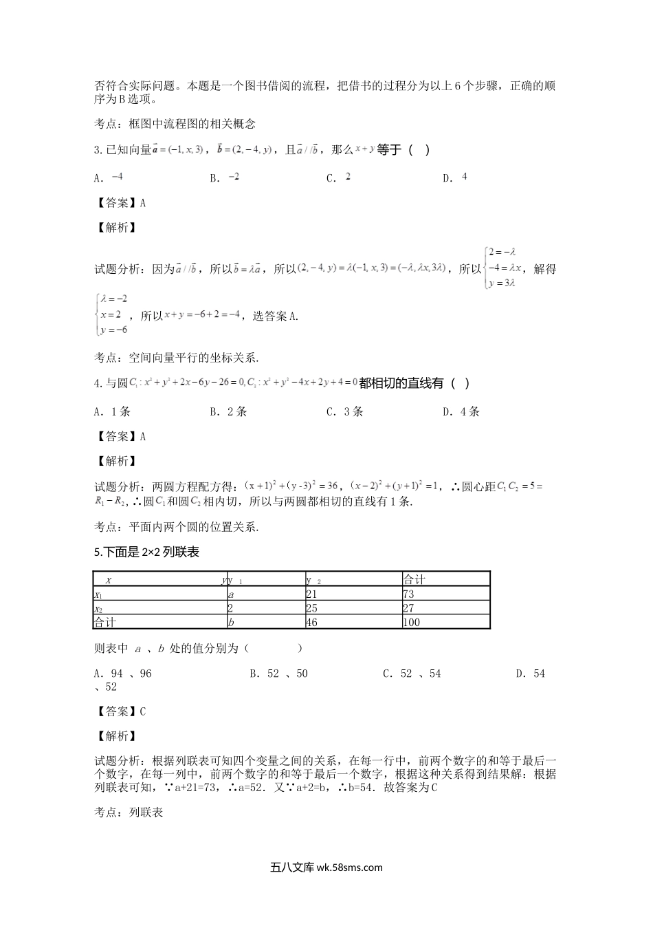 2018-2019年江西高二水平数学会考真题及答案.doc_第2页