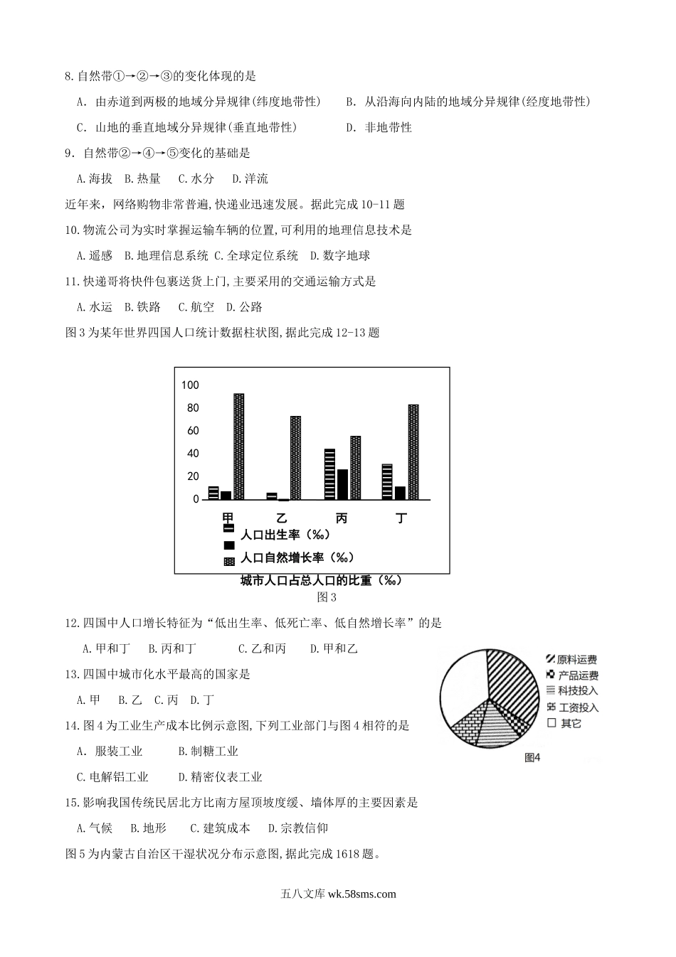 2018年海南普通高中会考地理真题及答案.doc_第2页