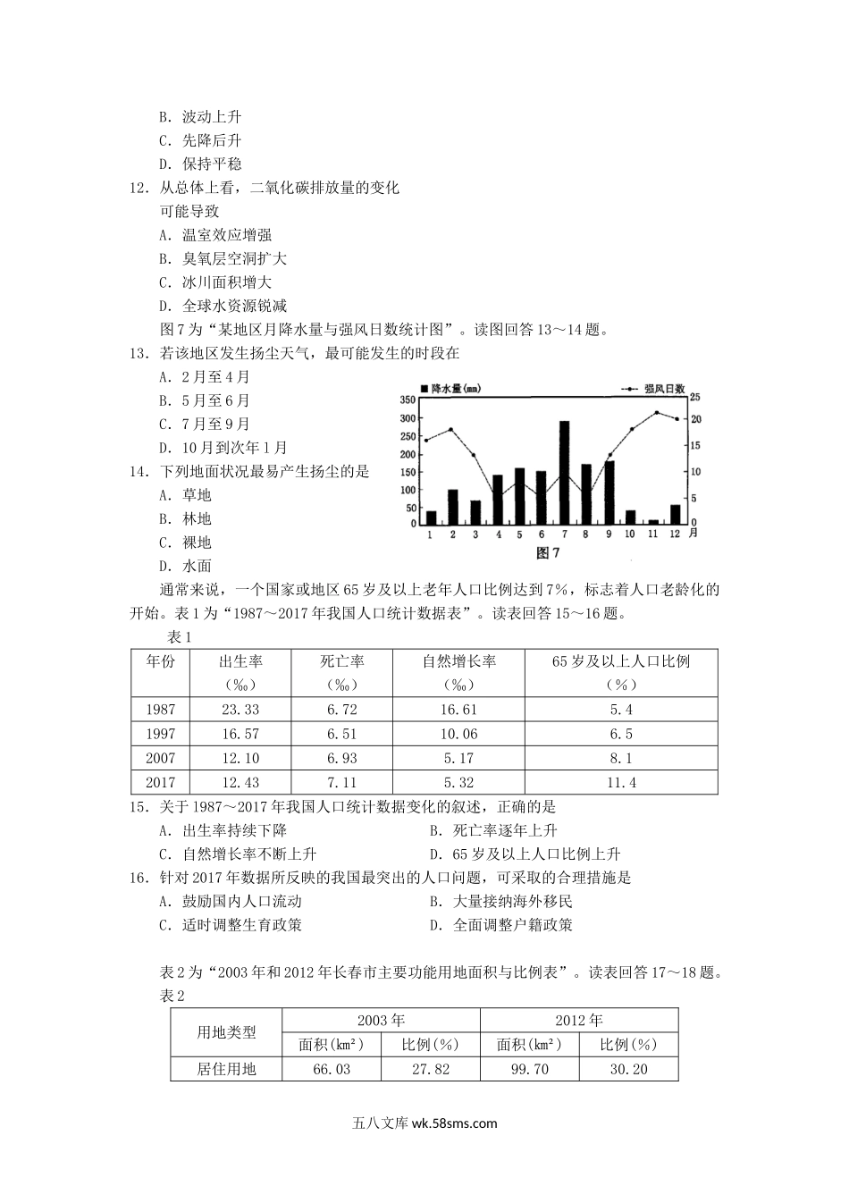 2019年江苏普通高中会考地理真题.doc_第3页