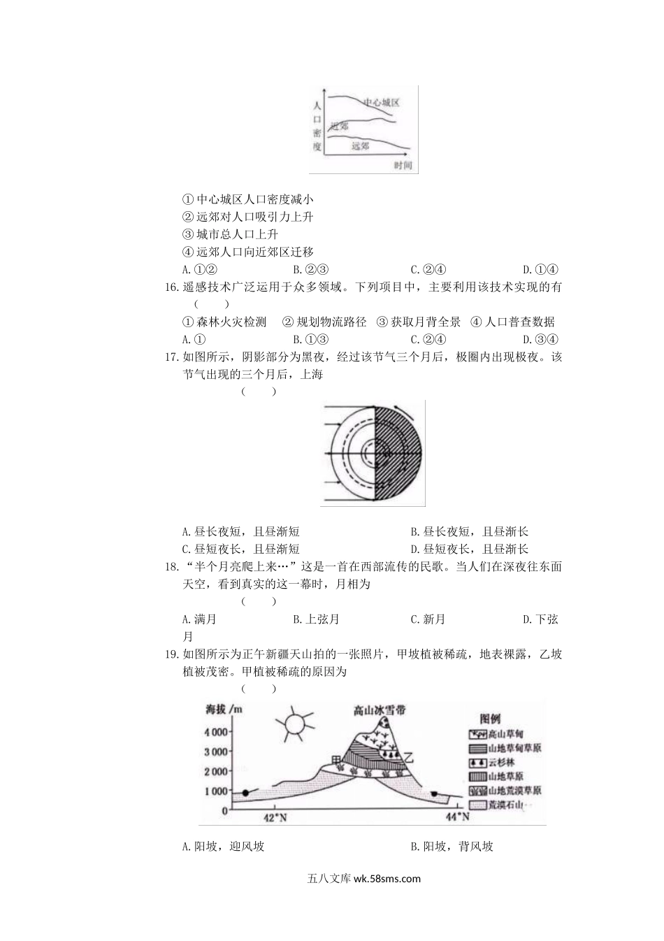 2019年上海普通高中会考地理真题及答案.doc_第3页