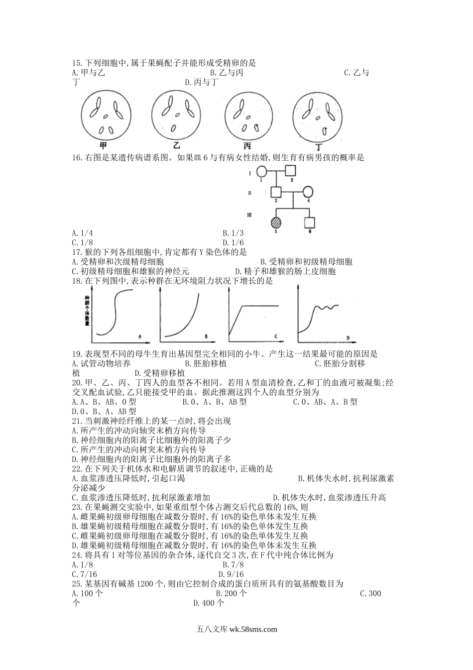 1998年广东高考生物真题.doc_第2页