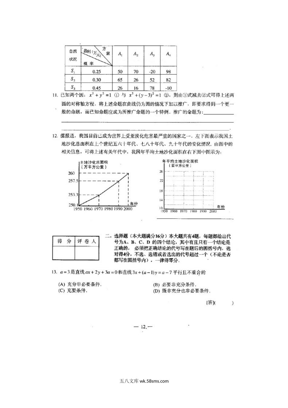 2001年上海高考文科数学真题及答案.doc_第2页