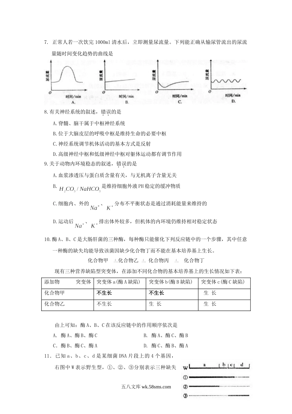 2009年海南高考生物试题及答案.doc_第2页