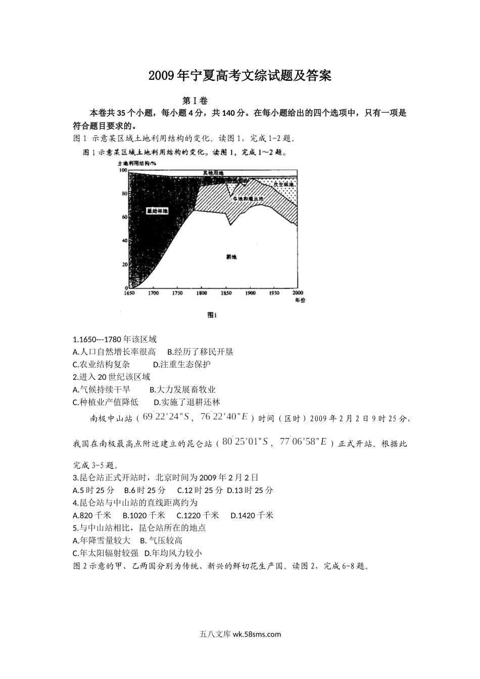 2009年宁夏高考文综试题及答案.doc_第1页