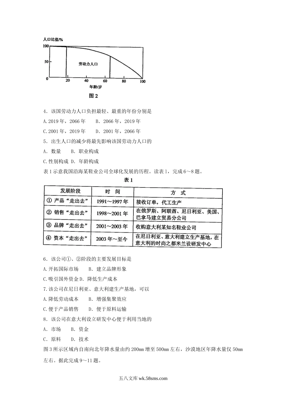 2010年黑龙江高考文科综合真题及答案.doc_第2页