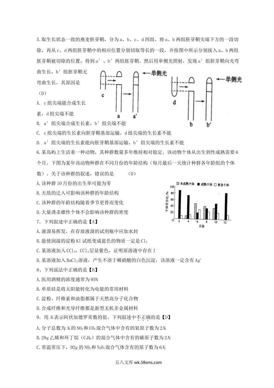 2012年黑龙江高考理综试题及答案.doc_第2页
