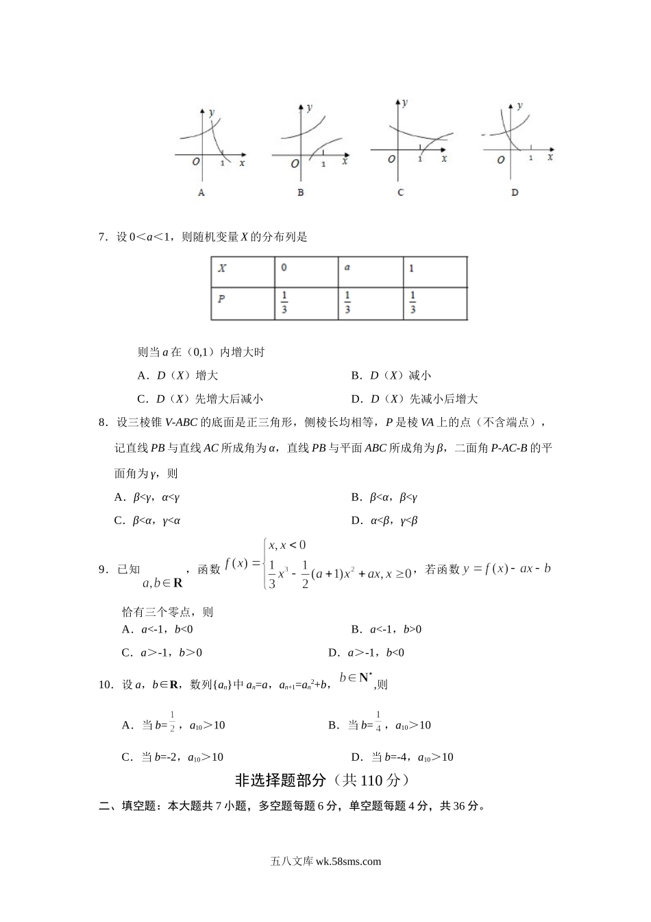 2019年浙江卷数学高考真题.doc_第3页