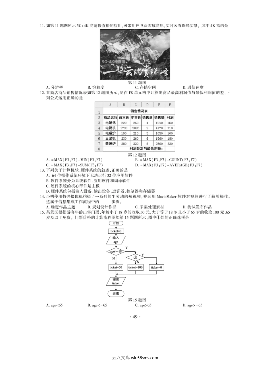 2020年江西高考技能试题真题及答案.doc_第3页