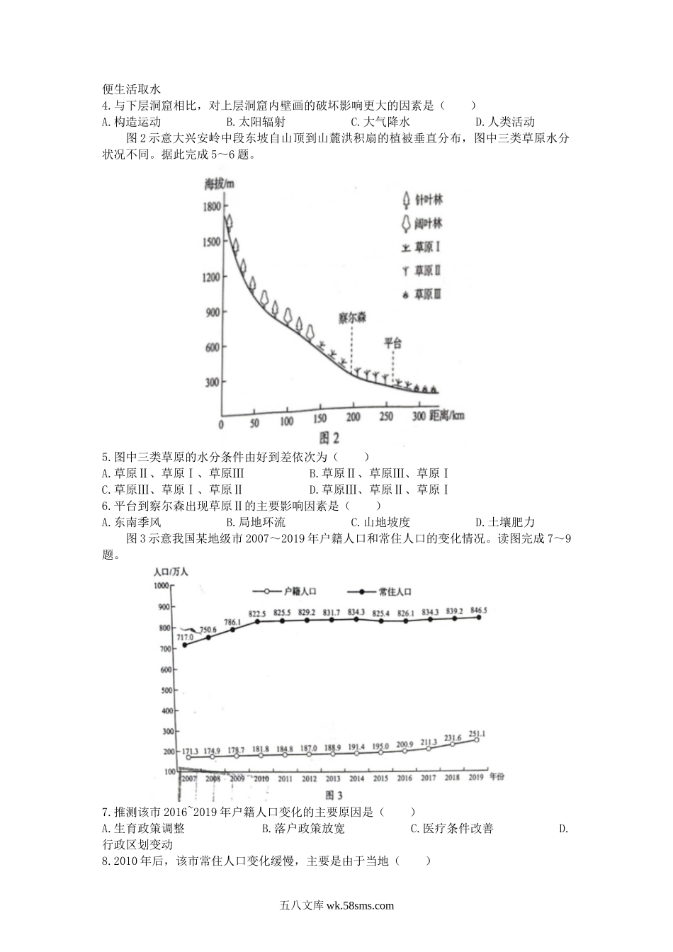 2021年山东普通高中学业水平等级考试地理真题及答案.doc_第2页