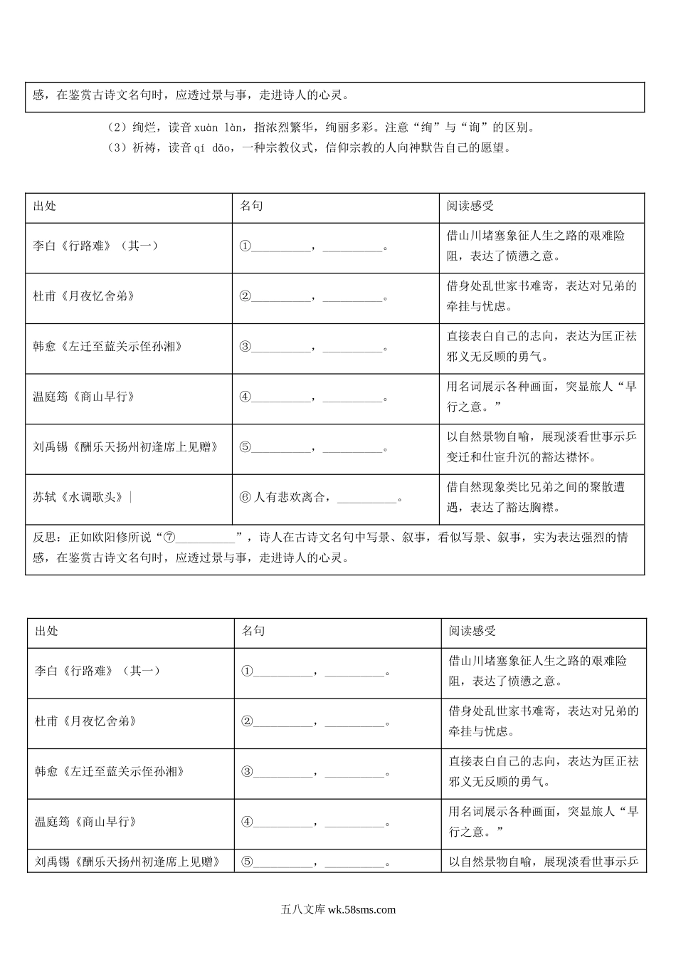 2021-2022学年浙江省温州市九年级上学期语文期中试题及答案.doc_第2页