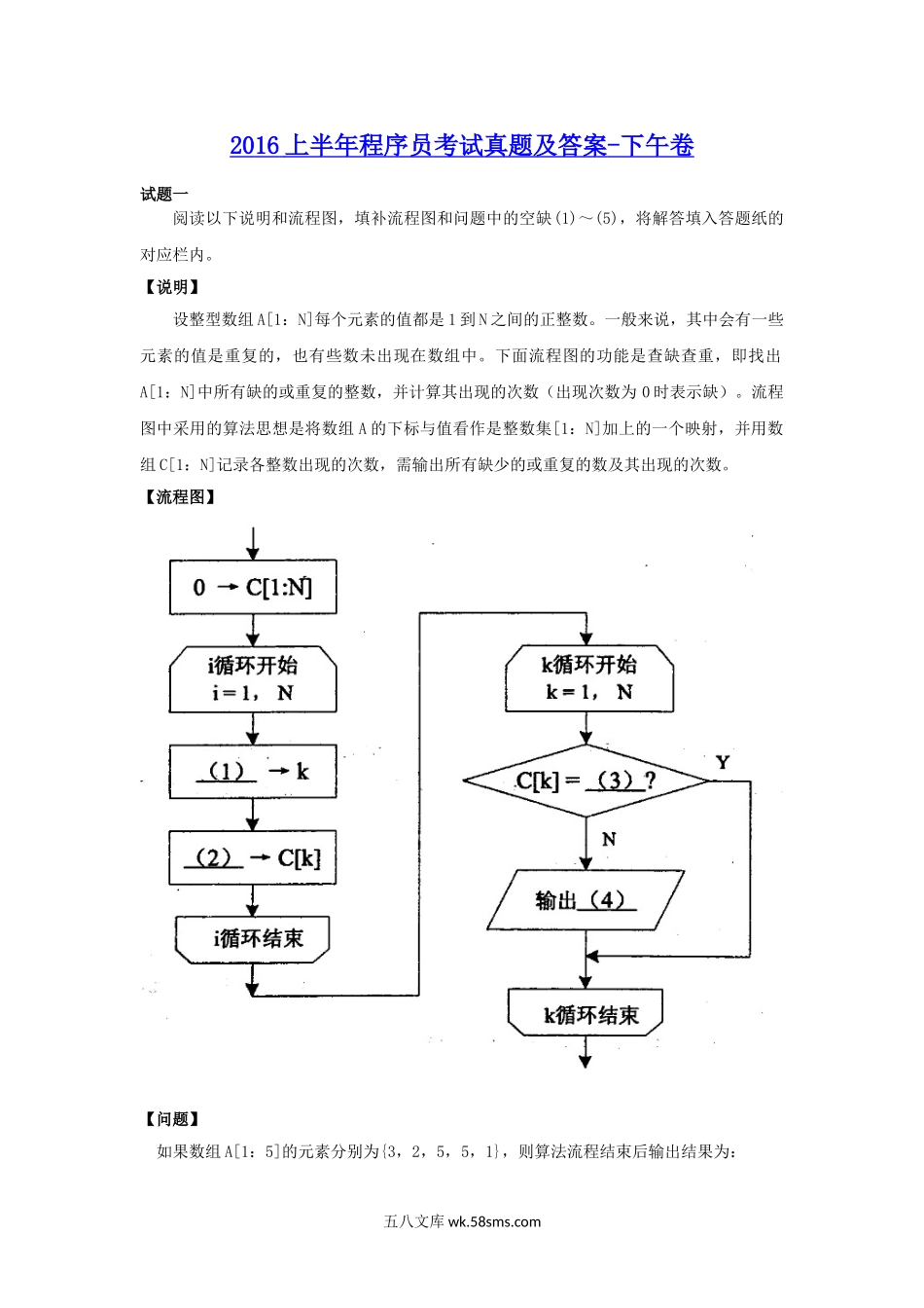 2016上半年程序员考试真题及答案-下午卷.doc_第1页