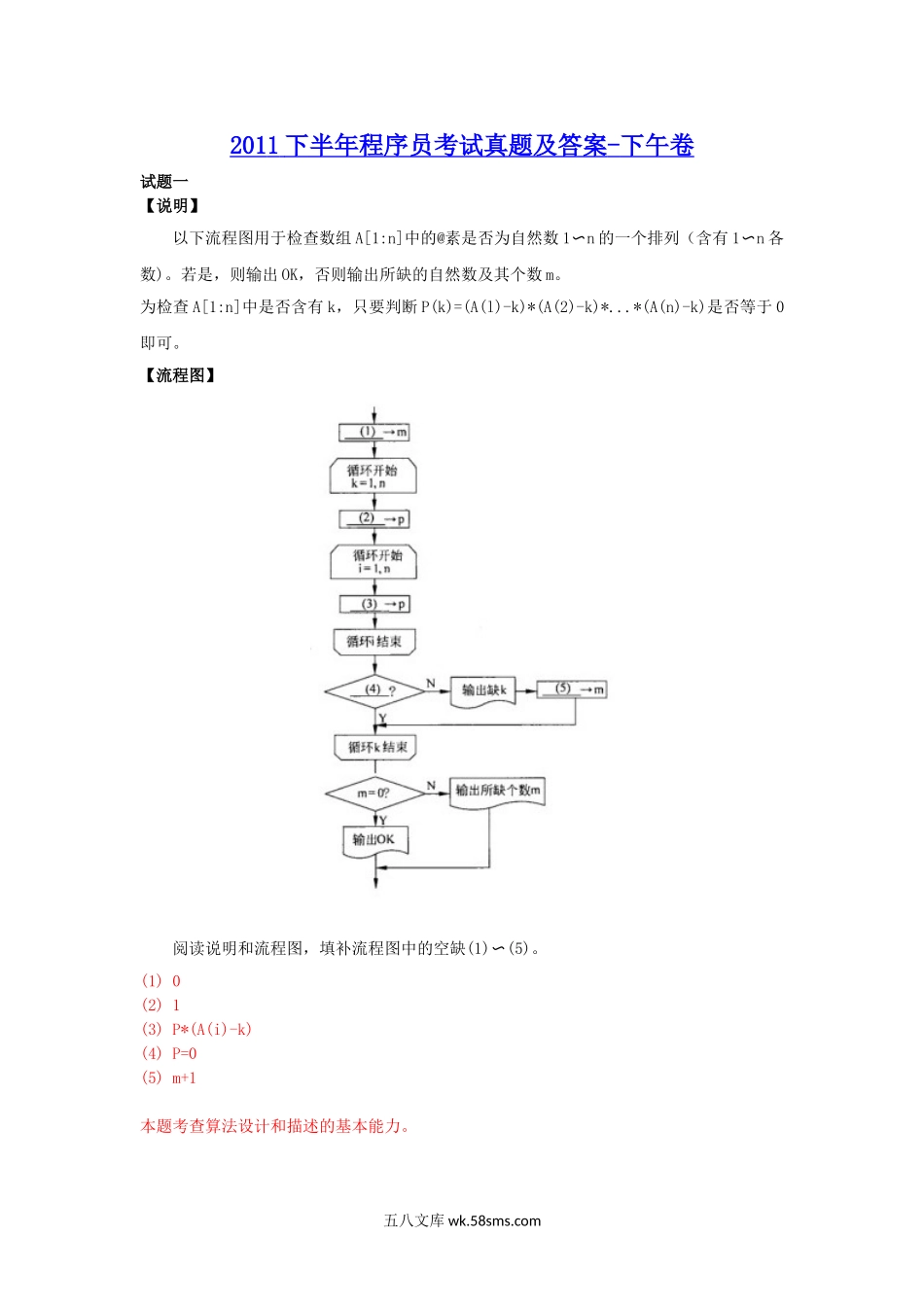 2011下半年程序员考试真题及答案-下午卷.doc_第1页