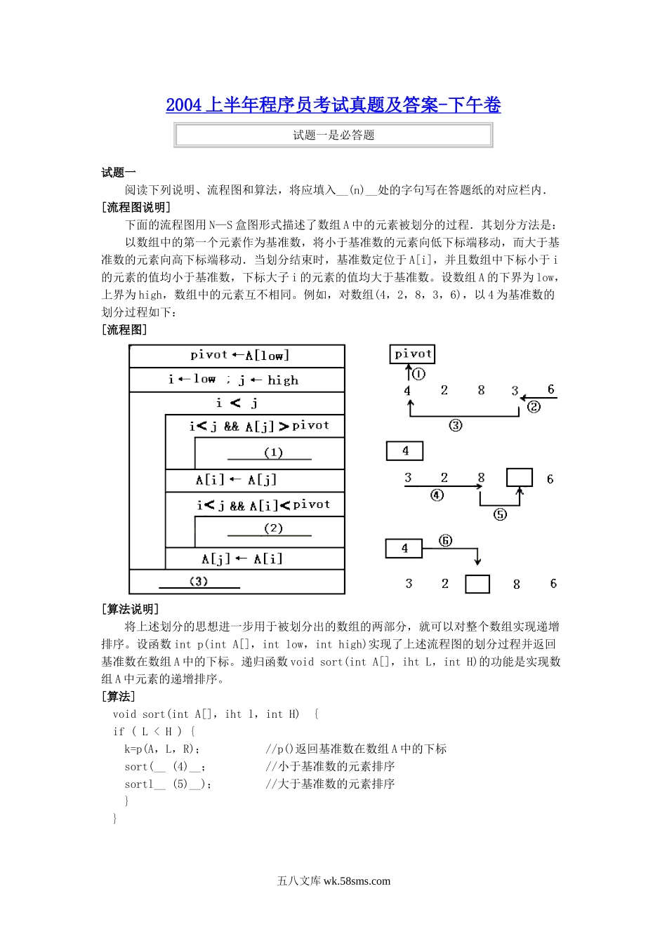 2004上半年程序员考试真题及答案-下午卷.doc_第1页