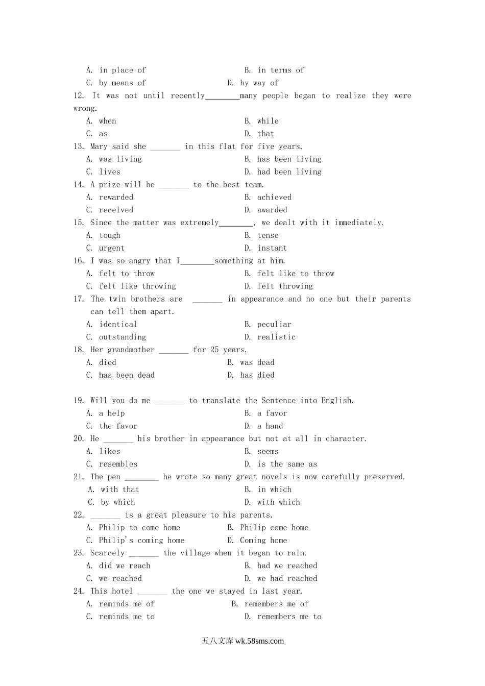 2008年黑龙江成人英语三级考试真题及答案.doc_第2页