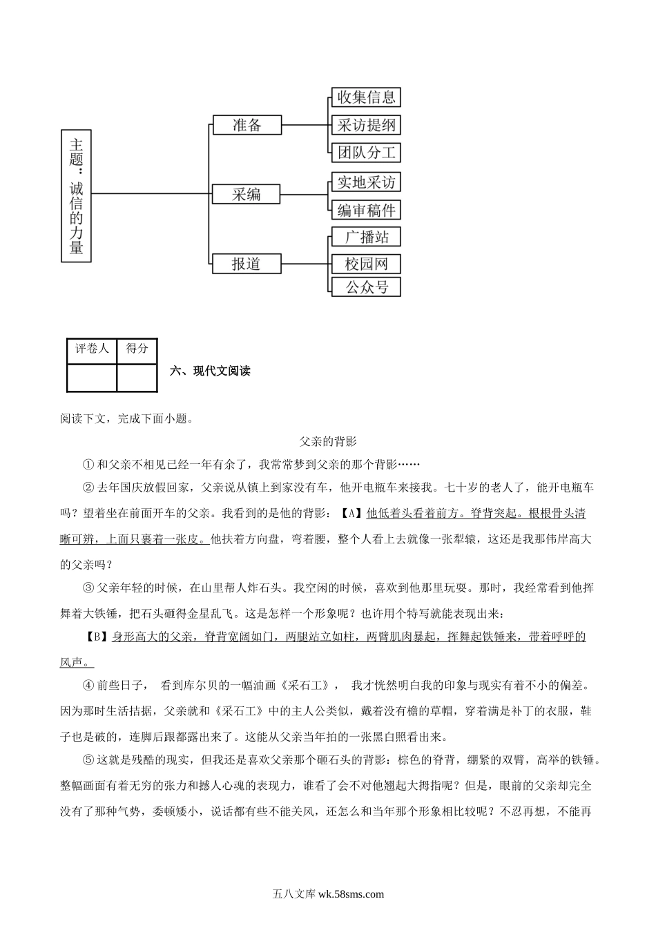 2022-2023学年河南省周口市沈丘县八年级上学期期末语文试题及答案.doc_第3页