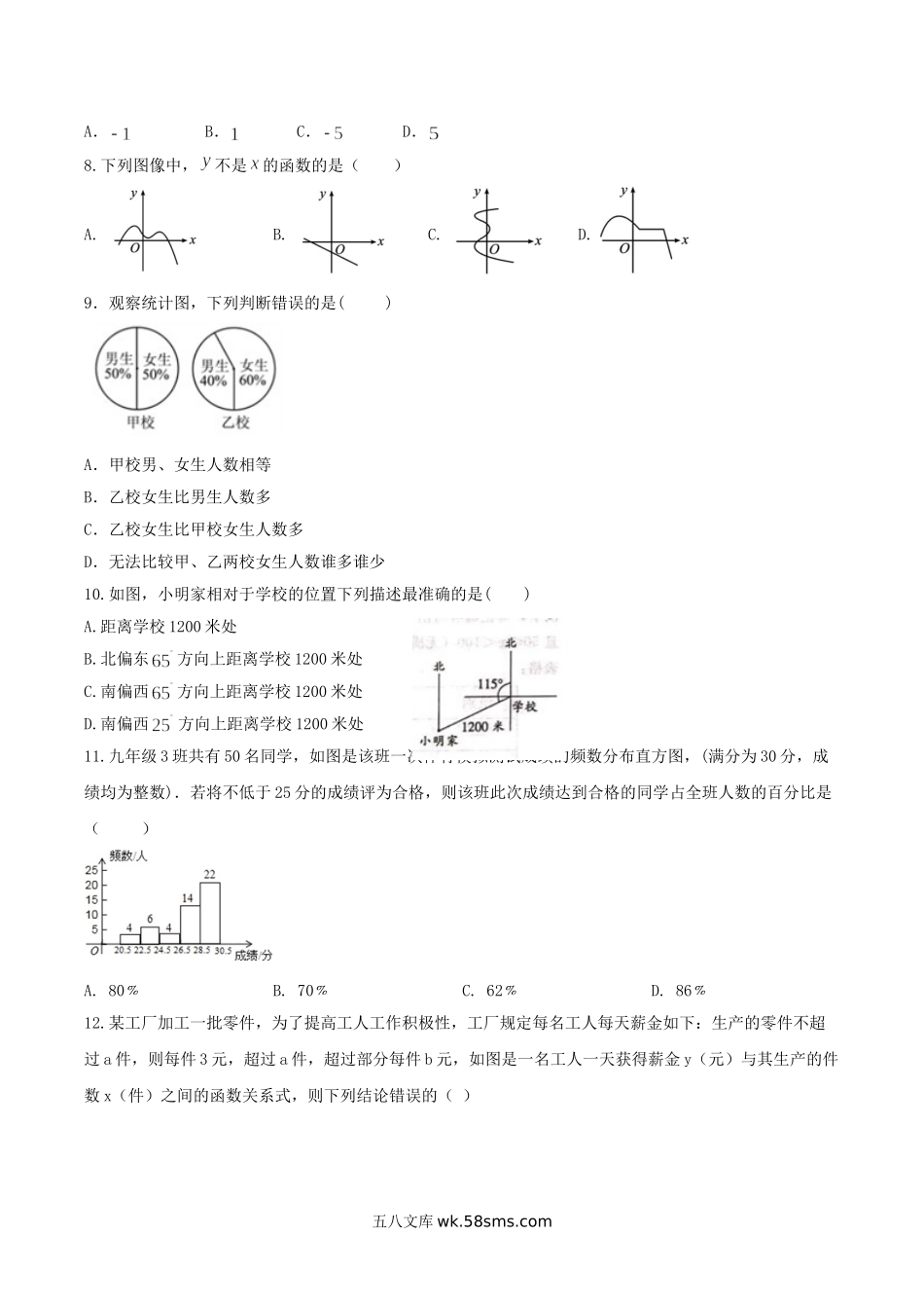 2020-2021学年河北省石家庄市正定县八年级下学期期中数学试题及答案.doc_第2页