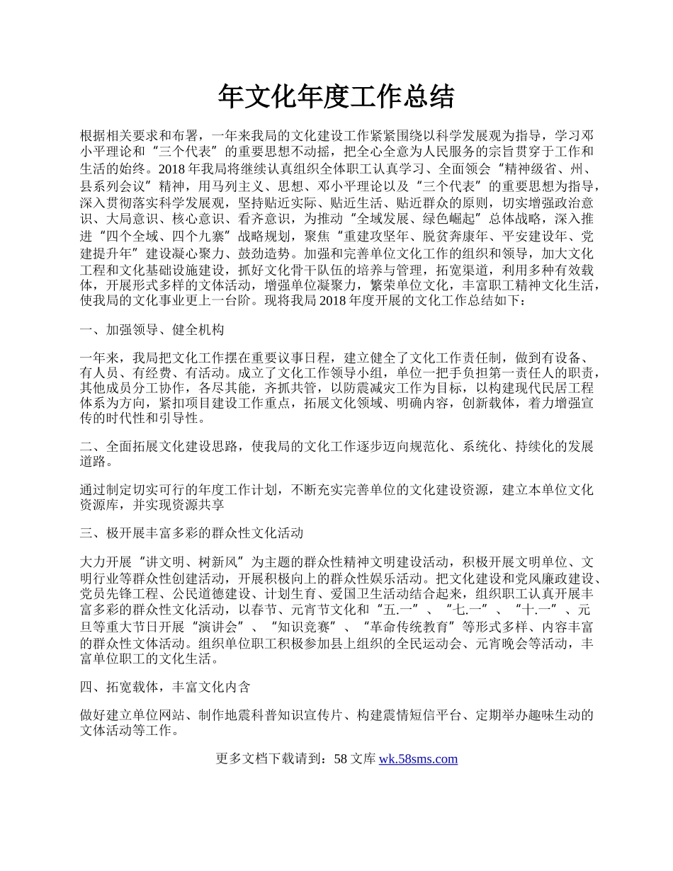 年文化年度工作总结.docx_第1页