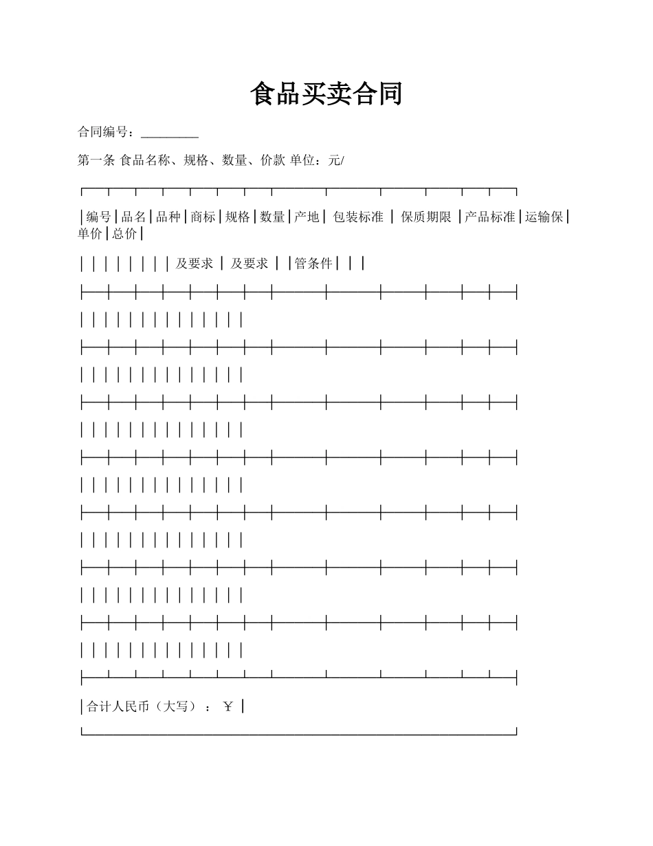 食品买卖合同.docx_第1页