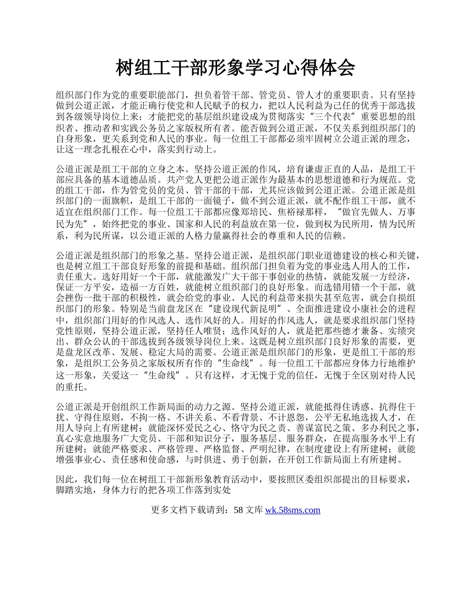 树组工干部形象学习心得体会.docx_第1页