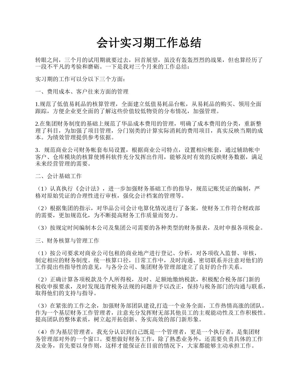 会计实习期工作总结.docx_第1页