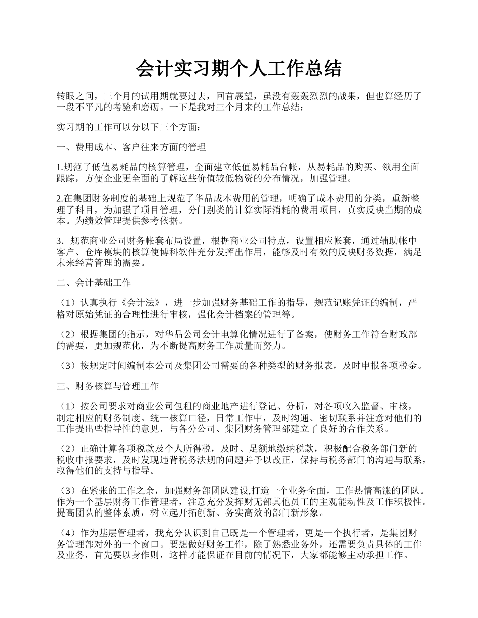 会计实习期个人工作总结.docx_第1页