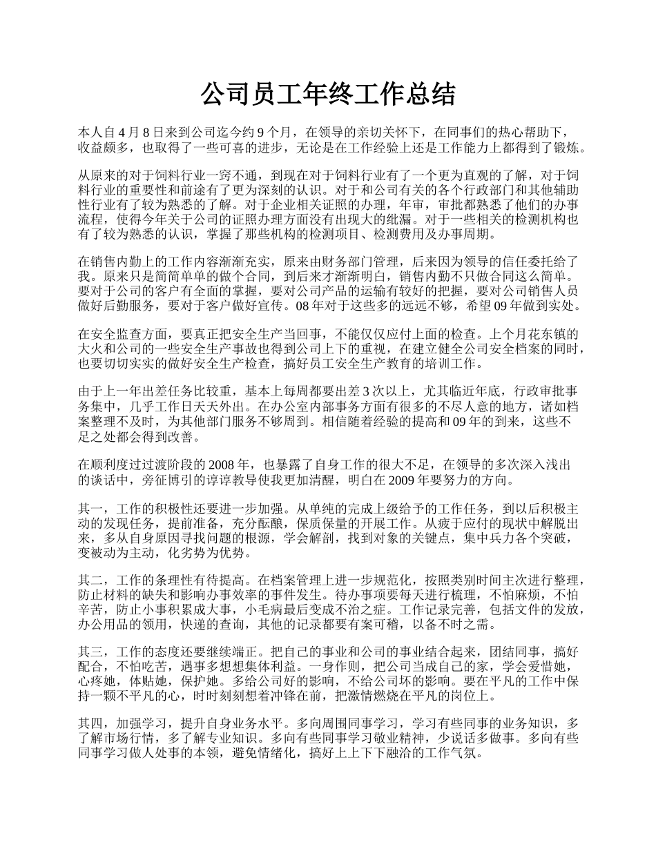 公司员工年终工作总结.docx_第1页