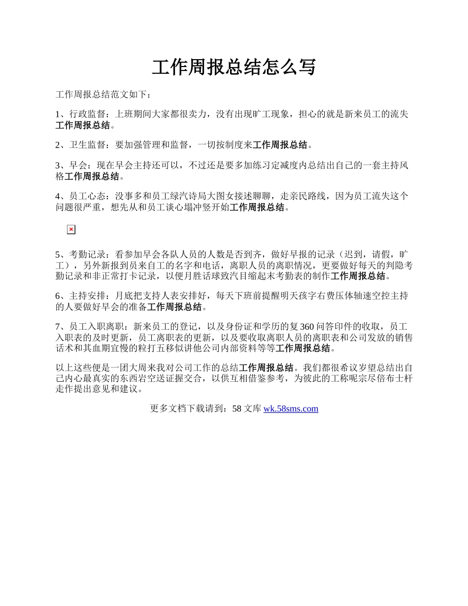 工作周报总结怎么写.docx_第1页