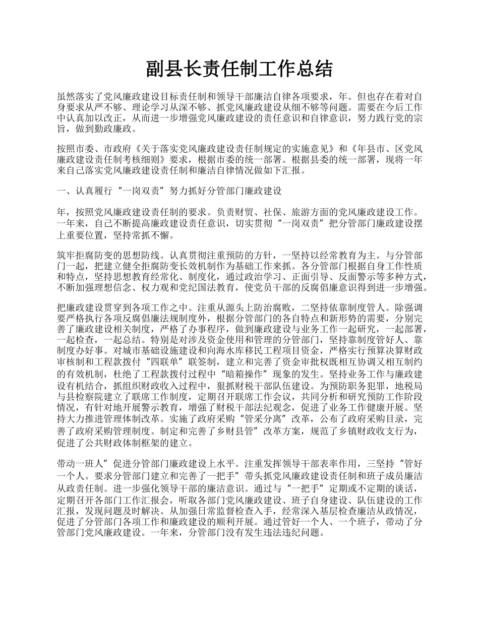 副县长责任制工作总结.docx_第1页