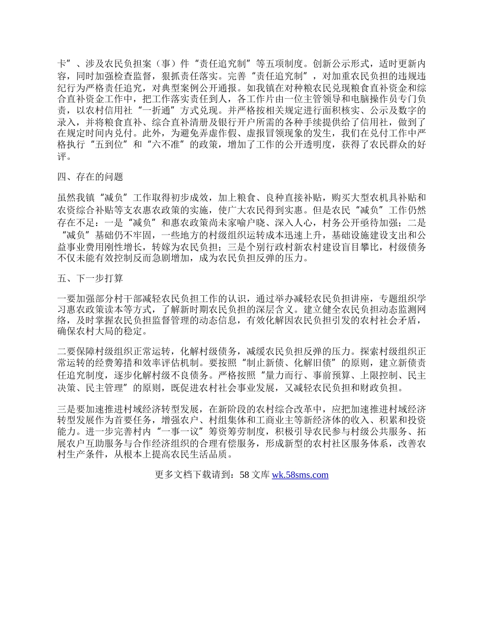 乡镇减轻农民负担工作总结.docx_第2页