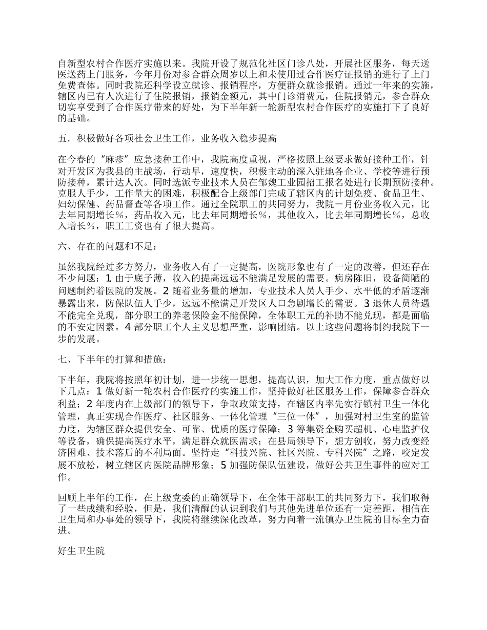 卫生局半年工作总结.docx_第2页