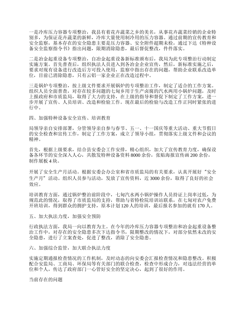 质监局安全监察工作总结.docx_第2页