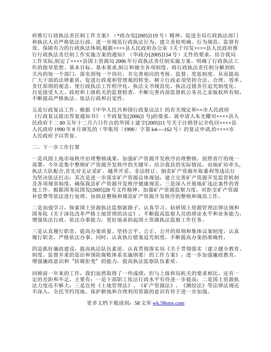 国土资源执法监察工作总结.docx_第2页