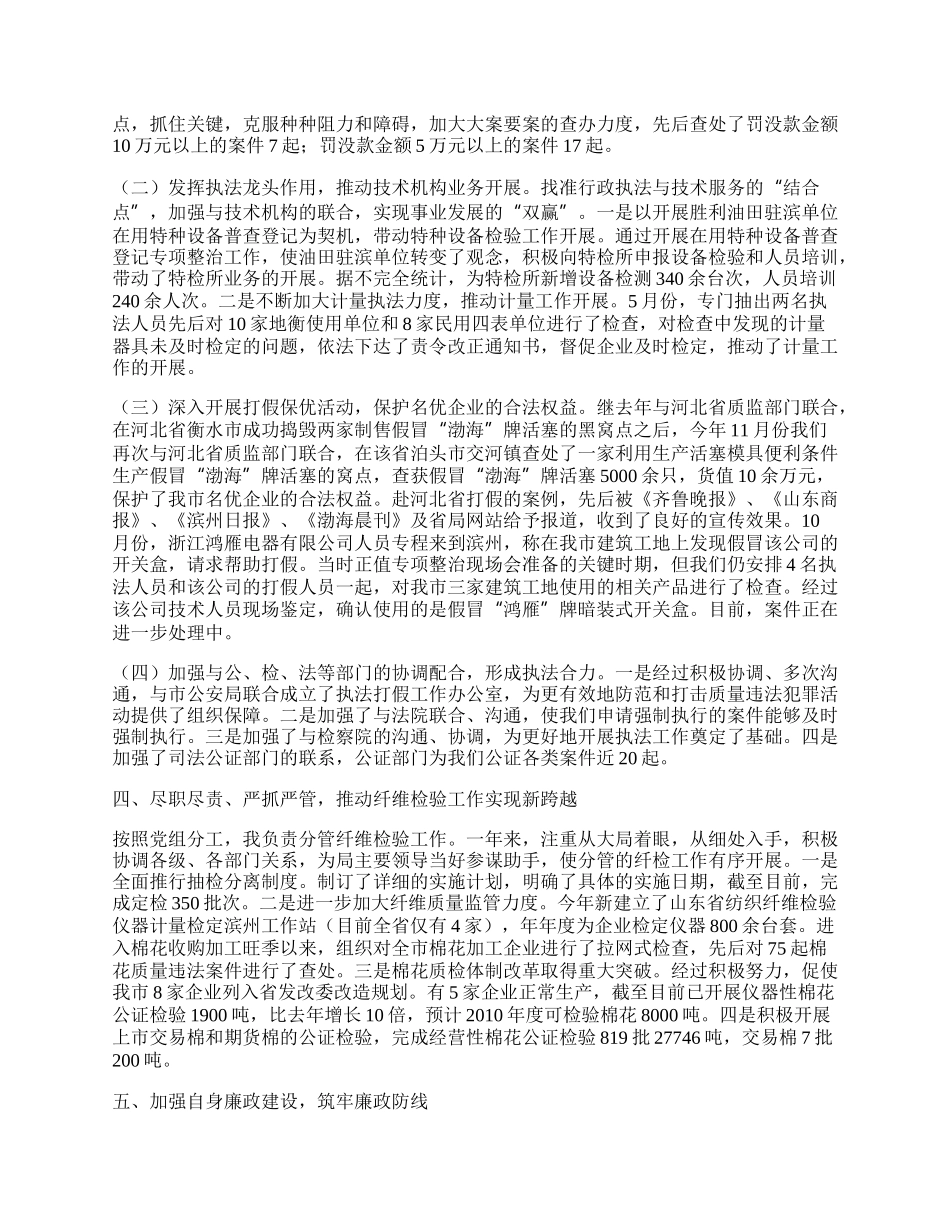 稽查局长廉洁勤政工作总结.docx_第2页